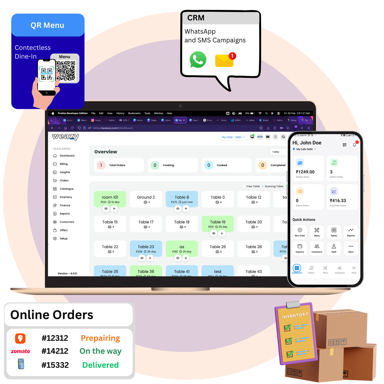 QSR POS - Fast 3-Click Billing